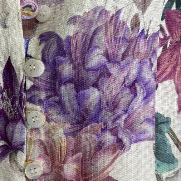 ZARA BLOGGER'S FAVE DRESS Multi-Color Viscose Linen Floral +, Med New w/out Tags - Picture 7 of 15